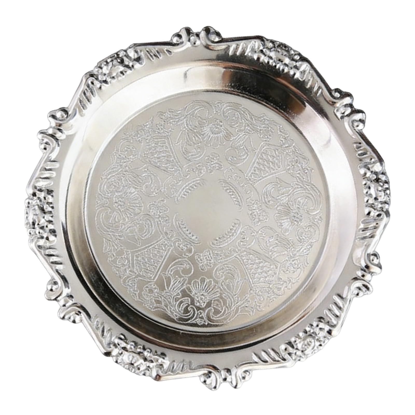 Retro Styles Embossed Iron Tray Suitable As Cake Display or Snacks Servers Feature Sturdy Construction Serving Tray Iron Art