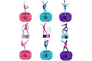 Gymnastics Table Topper Decorations with Honeycomb Centerpieces for Kids Birthday