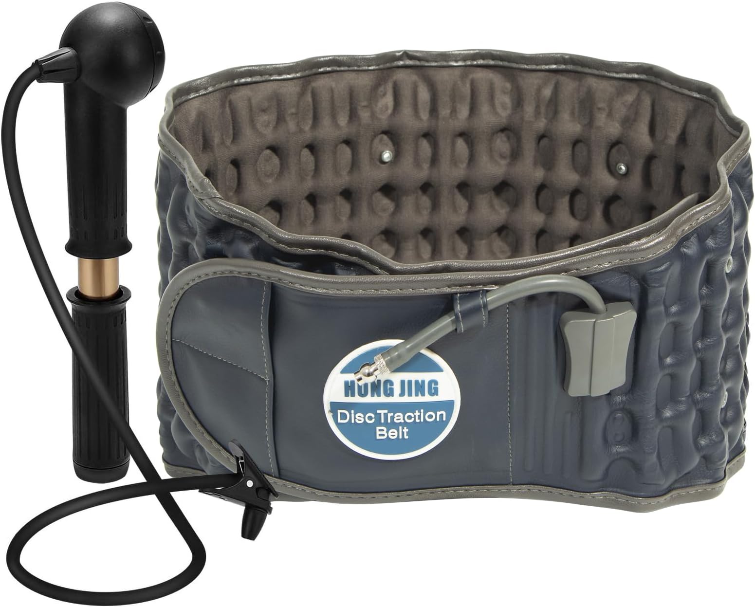 HONGJING Decompression Belt for Lower Back Pain Relief - Inflatable Back Brace with Hand Pump, One Size Fits 29-49 Waist