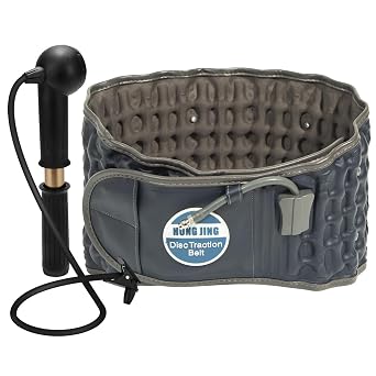 HONGJING Decompression Belt for Lower Back Pain Relief - Inflatable Back Brace with Hand Pump, One Size Fits 29-49 Waist