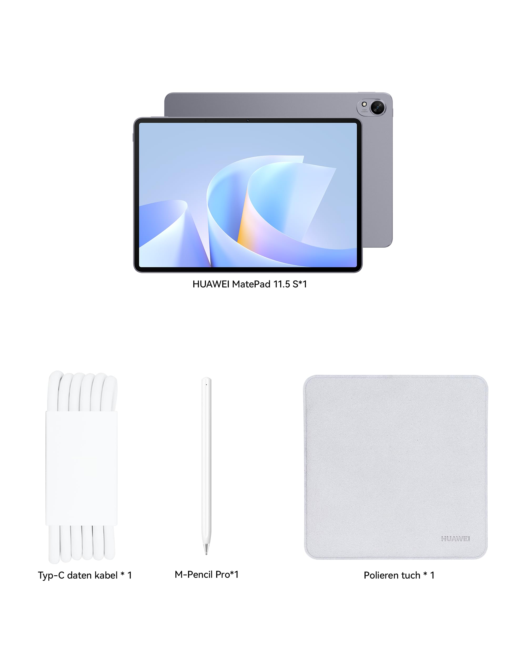 HUAWEI MatePad 11.5 S 2026 Tablet mit M-Pencil-Pro, 2.8K 144Hz Ultraklares PaperMatte Display, 12+256GB, 8800 mAh Akkus, 40W Supercharge, WiFi 6+, Bluetooth 5.2, Gaming, 30 Monate Garantie