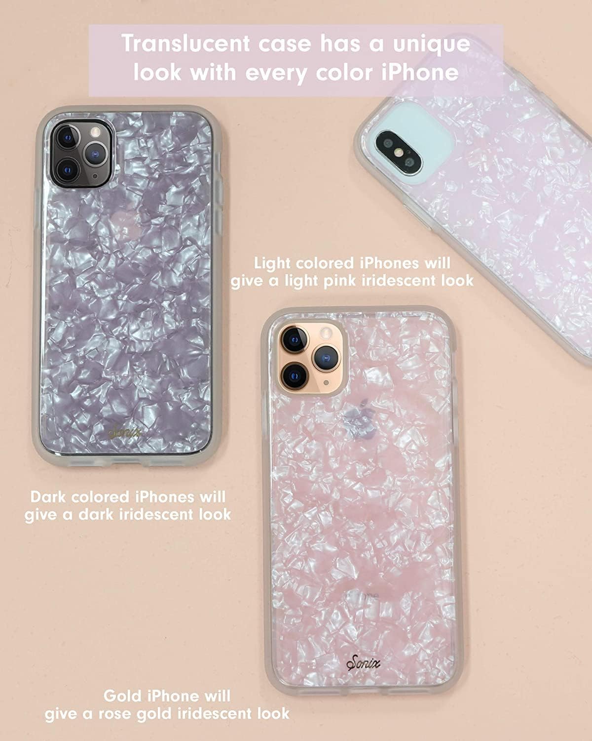 Sonix Phone Case for iPhone 13 Pro Max / 12 Pro Max | 10ft Drop Tested | Pink Tortoiseshell Print | Pink Pearl Tort - Image 4