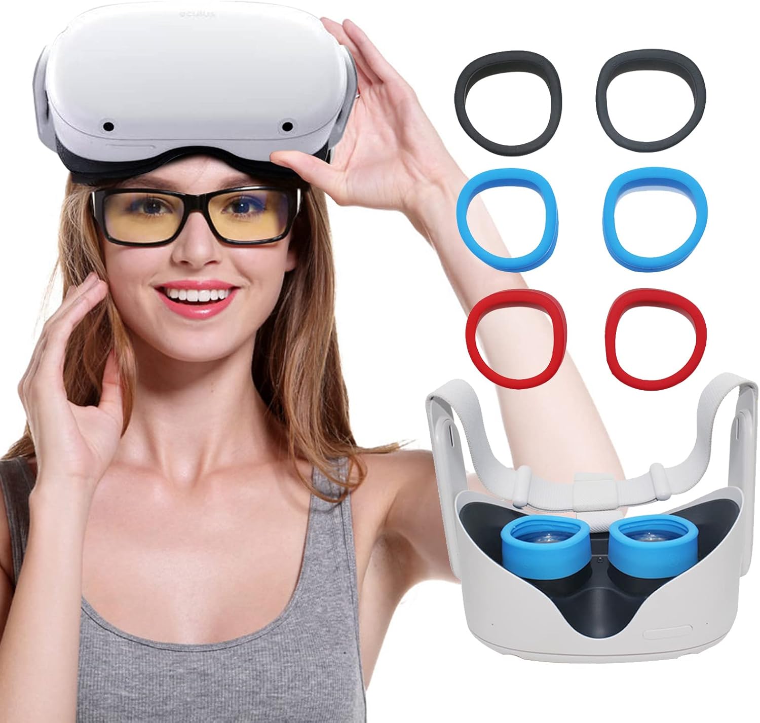 for Oculus Quest 2 VR Lens Protector & Glasses Spacer