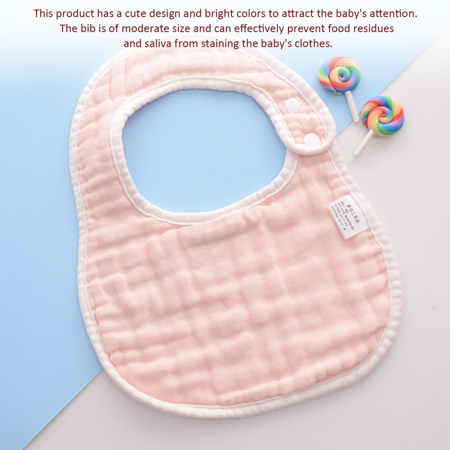 WUFGWBD 8-Piece Baby Bib Set, Soft & Absorbent Gauze Bibs, Blue, Pink, Green, Yellow, White, Unisex, Infant, Easy to Clean, Feeding Bibs - Image 4