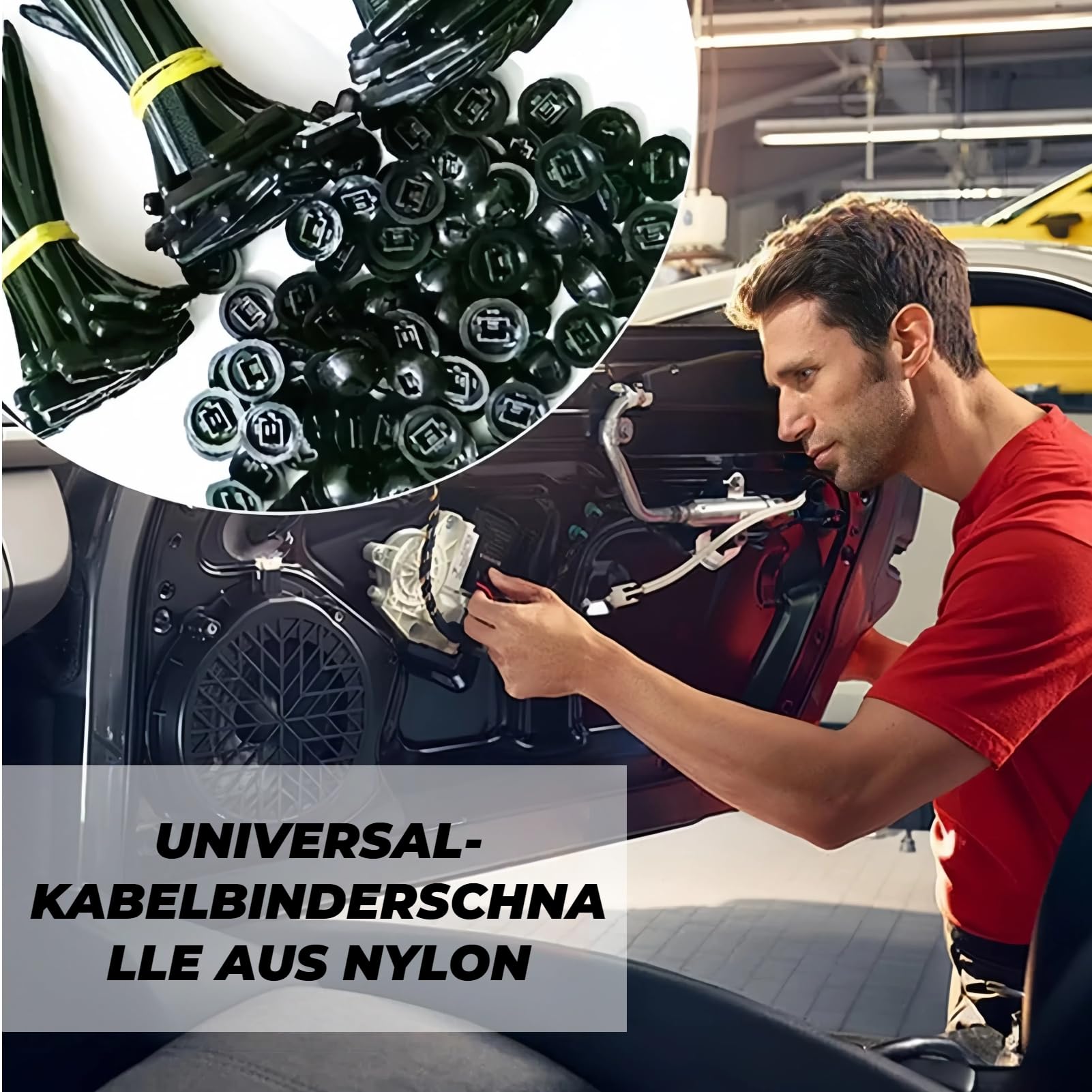 100 Stück Nylon Kabelbinder Schnalle – Selbstsichernd, 9x2 Cm, Schwarz Für Auto, Garten & Haushalt