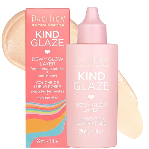 Pacifica Beauty Kind Glaze - Capa de brillo de rocío base de base facial y resaltado crea un filtro impecable imprimación iluminadora todos los