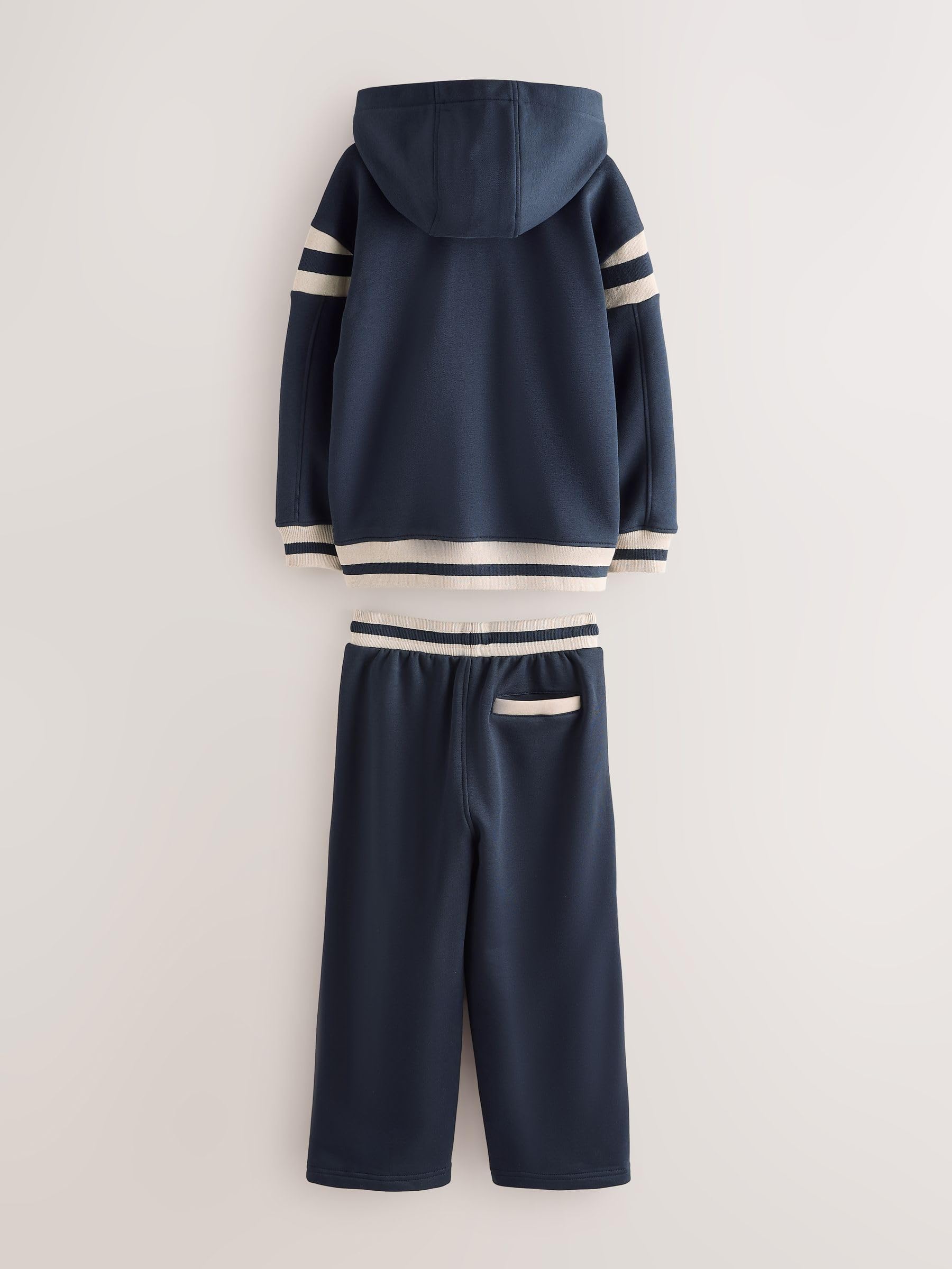 Niños Conjunto de sudadera con capucha y cremallera, camiseta y pantalones de chándal de pernera ancha