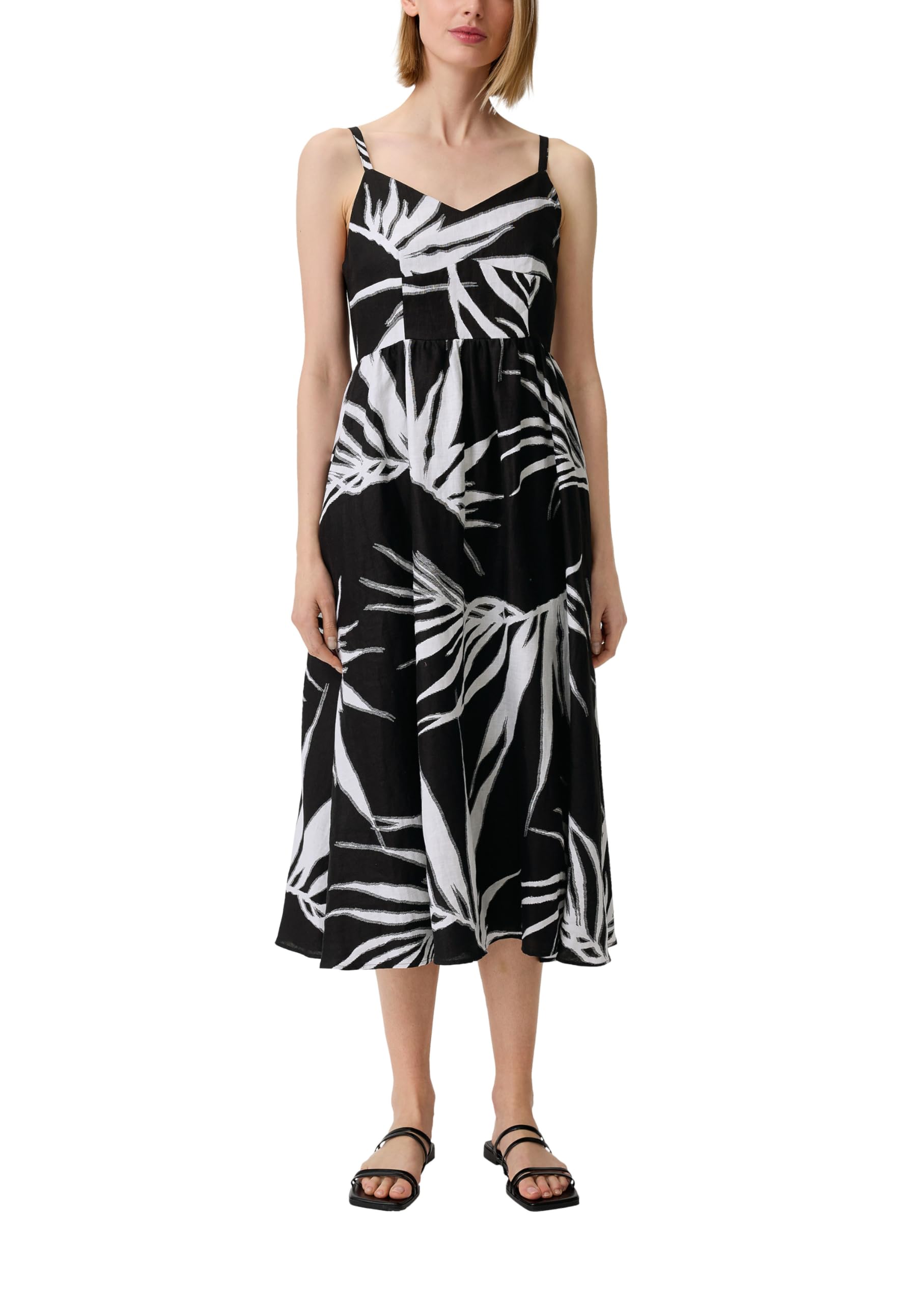 Comma Midikleid aus Leinen