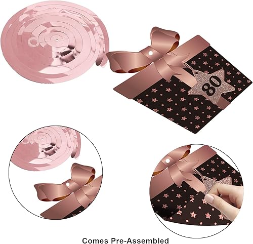 Miniatura 5 de Decoración de techo de remolinos colgantes para fiesta de cumpleaños número 80, 80 espirales colgantes de papel de aluminio con recortes para 80
