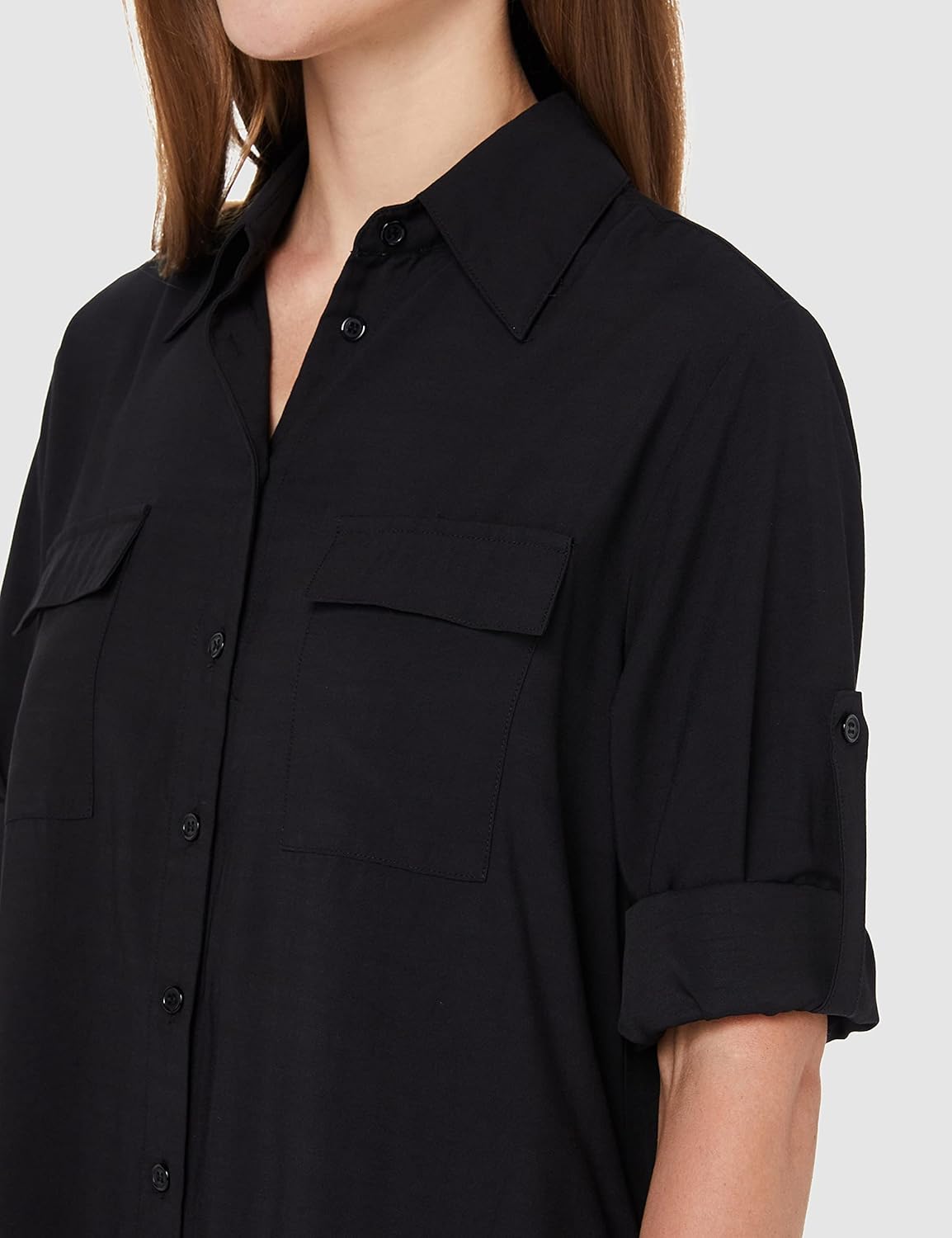 Women's Casual Oversized Button Down Shirt Dress Long Sleeve Blouse Tops - Image 3