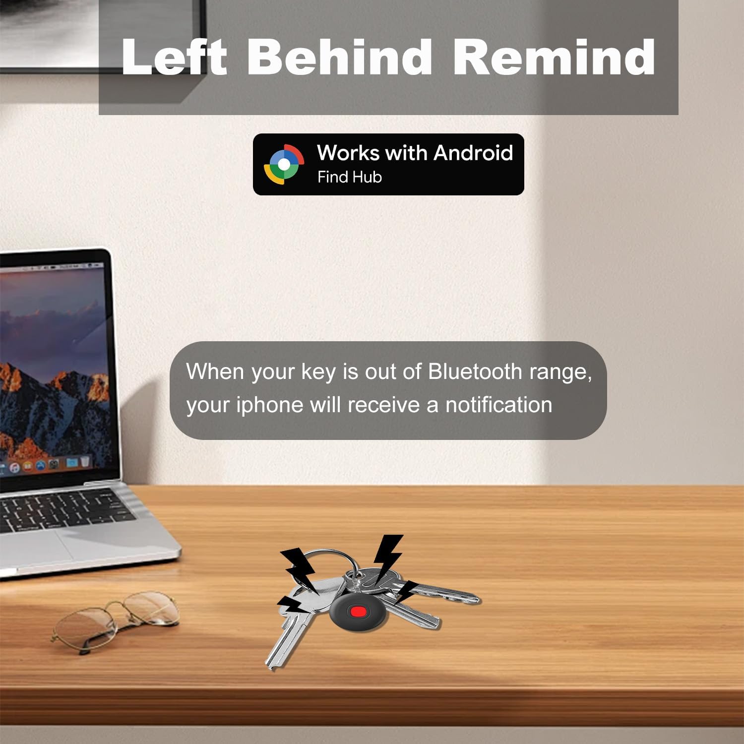 Android Air Tracker Tag-2Pack,Bluetooth Smart Tags for Android,IP68 Waterproof Smart Tags,Key Finder Works with Google Find Hub App (Android Only),Item Locator for Key,Wallet.Luggage.Bags - Image 5