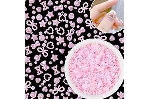 500PCS Pink Pearls 3D Nail Charms