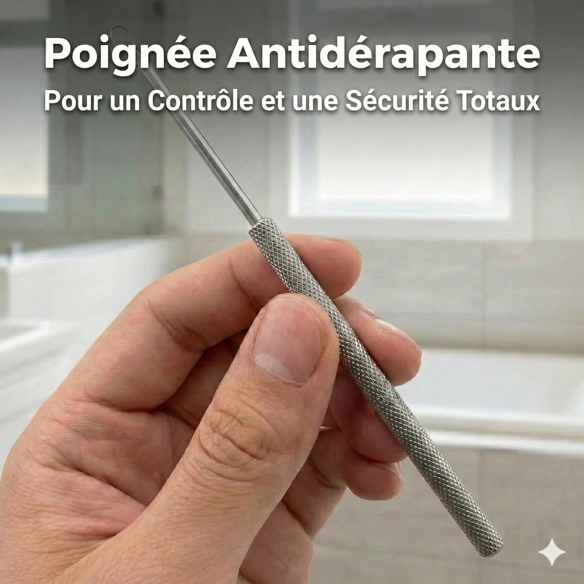 May Cure-Oreille Boucle Billeau – Nettoyeur d'Oreilles Acier Inox, Boucle Fine – Enlever Cérumen en Sécurité – Réutilisable, 16,5 cm