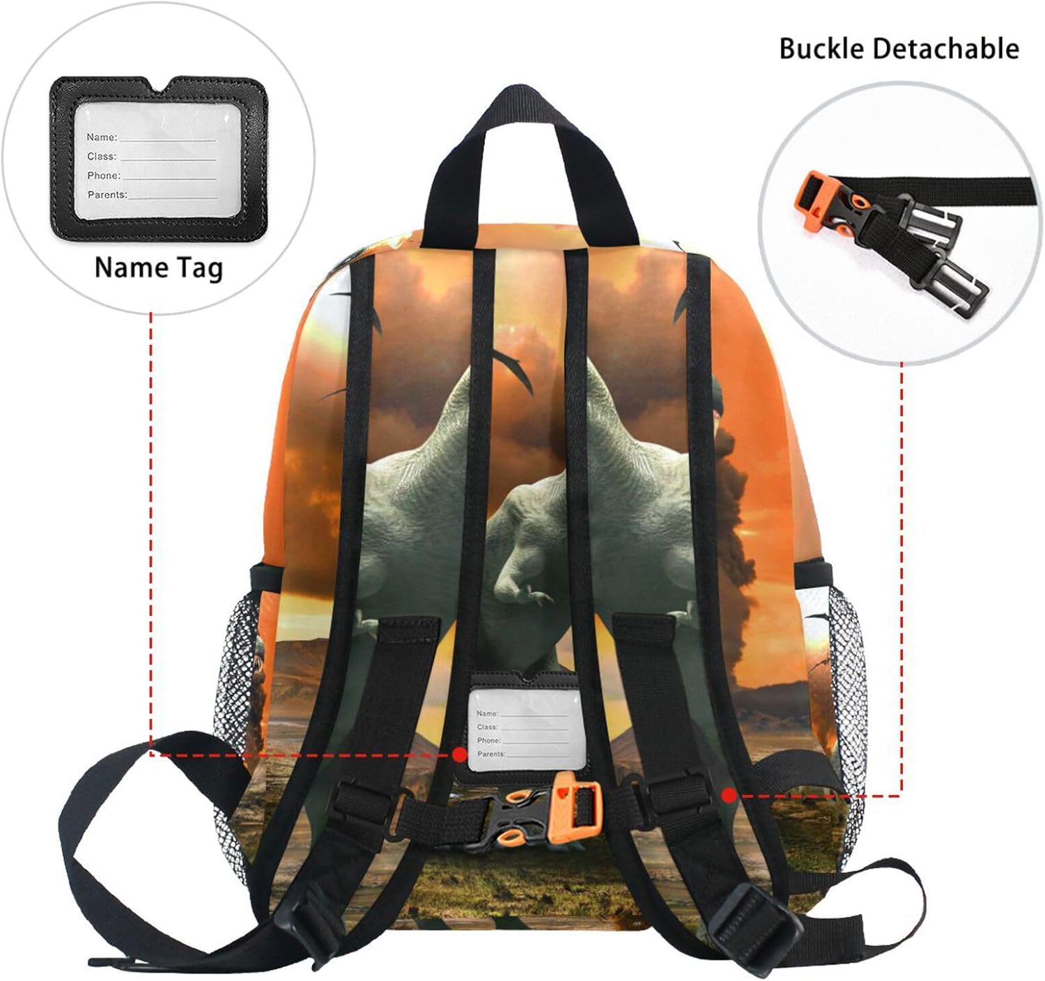 OREZI Cute Kids Back Pack Dinosaur Animal Todder Backpack Lightweight Preschool Kindergarten Book Bag Practical and Durable Daycare Bag for Travel,Toys