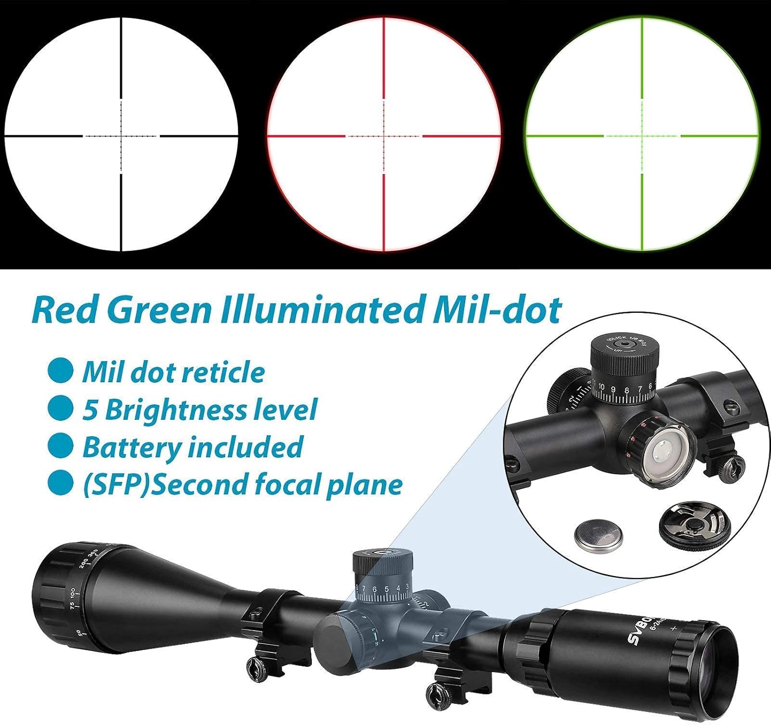 SVBONY 6 24x50 Illuminated Reticle Covers Image