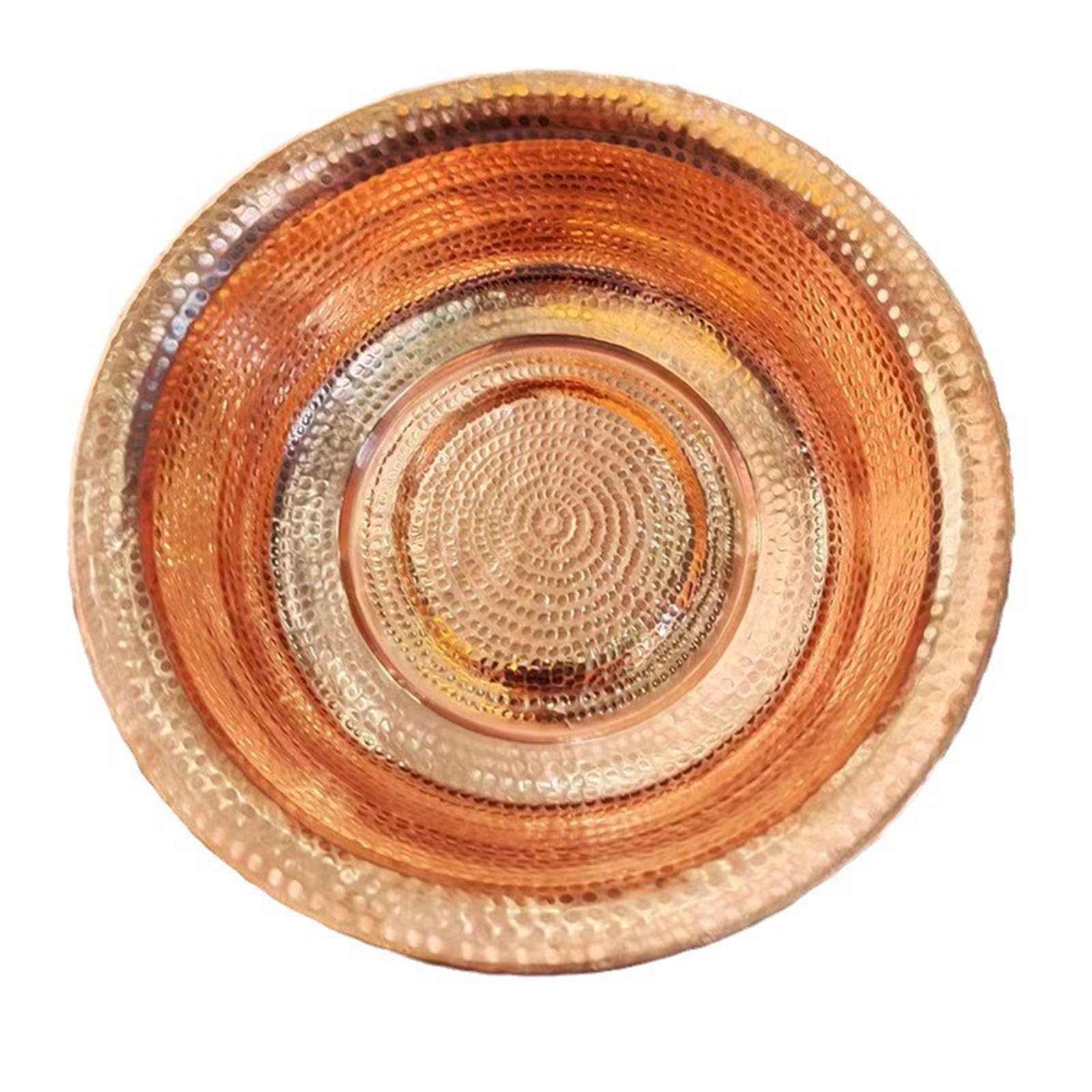 Handgehämmertes Kupferbecken, Tragbare Pediküre-Kupferschalen, 8 L Fassungsvermögen, Durchmesser 41 Cm, Der Rand Des Beckens Hat Ein Geschwungenes Design Für Hochzeitsfeiern, Gesichtswaschen, Fußbad U