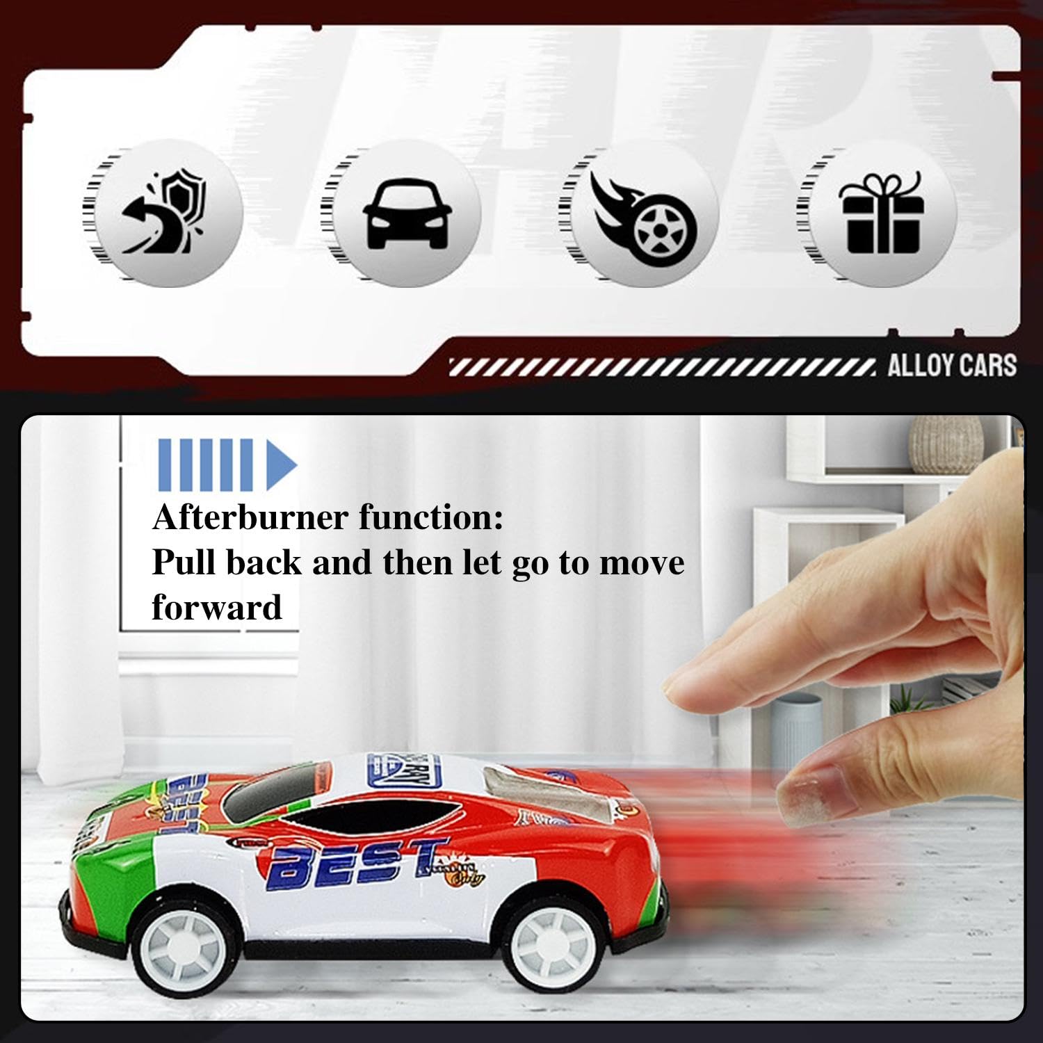 Set 20 Macchinine Giocattolo In Lega - Auto Da Corsa Mini, 6.8 Cm, Multicolore, Regalo Compleanno Bambini - 2