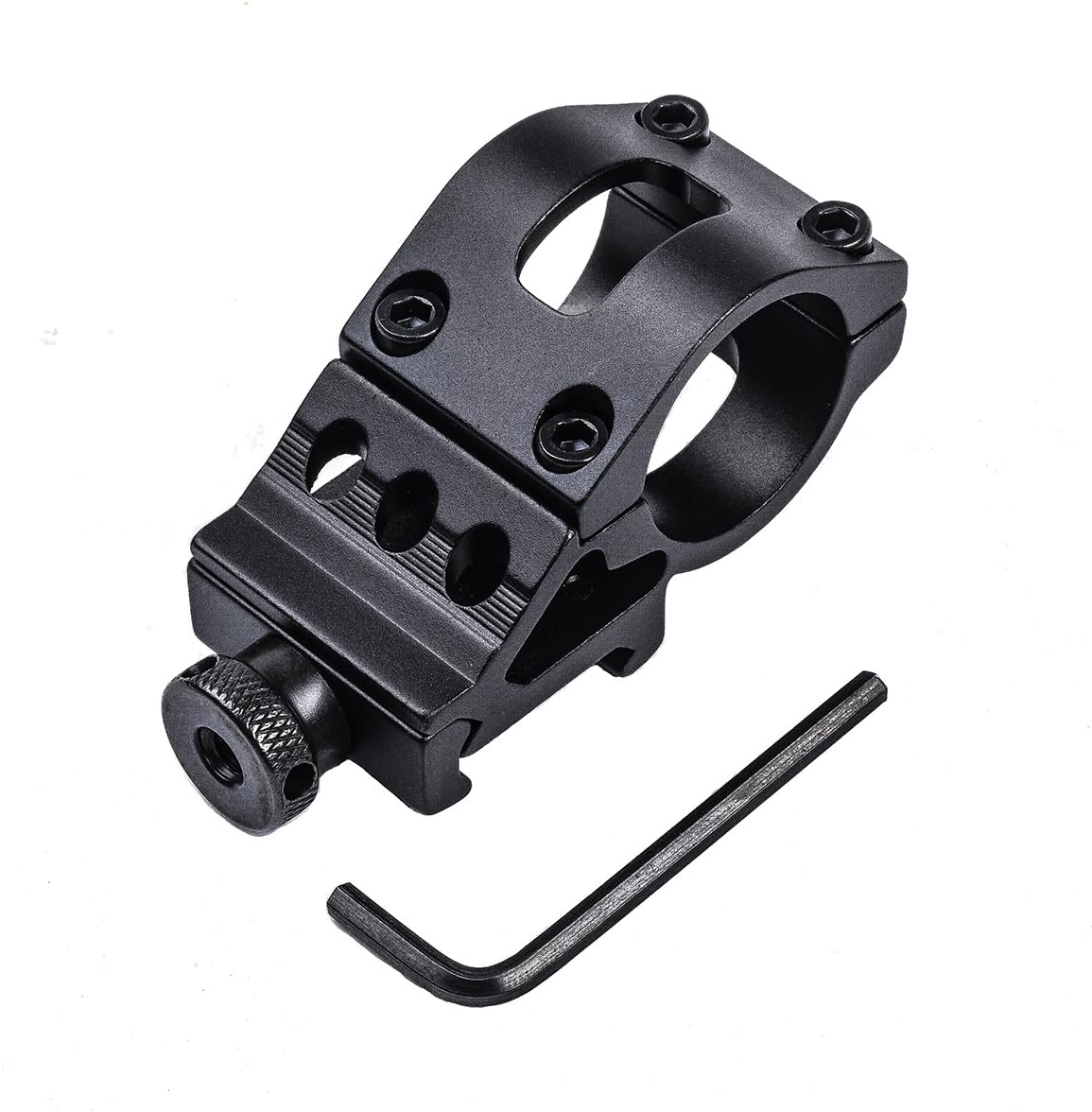 Weltool Tactical Offset Picatinny Rail Mount for Flashlight (MIL-STD-1913, STANAG 2324,STANAG 4694) - Offset Side 45 Degree Professional Holder for All Standard 1 inch Flashlight