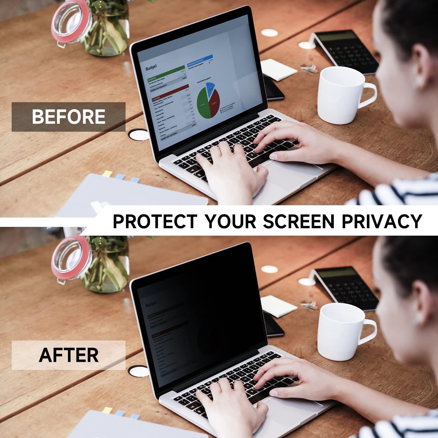 13.3 Inch Laptop Privacy Screen Compatible with HP Envy/Dell/Asus/Acer/Samsung/Lenovo, Eye Protection Anti Blue Light Glare Privacy Filter for All 13.3" with 16:9 Aspect Ratio Laptop