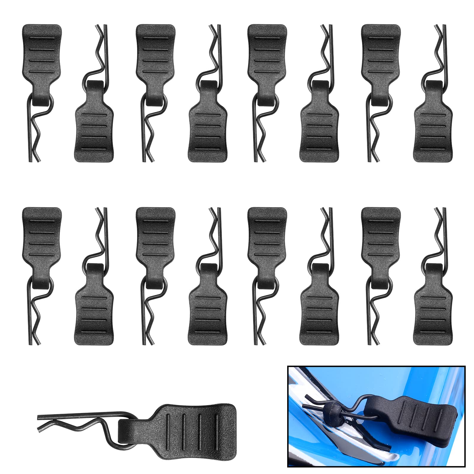 Hobbypark50pcs Mini Clips R Pins with Pull Tabs for 1/24 1/28 1/36 Scale Micro Cars Compatible with Axial SCX24 Deadbolt 90081 B17 Betty Wrangler JLU CRC