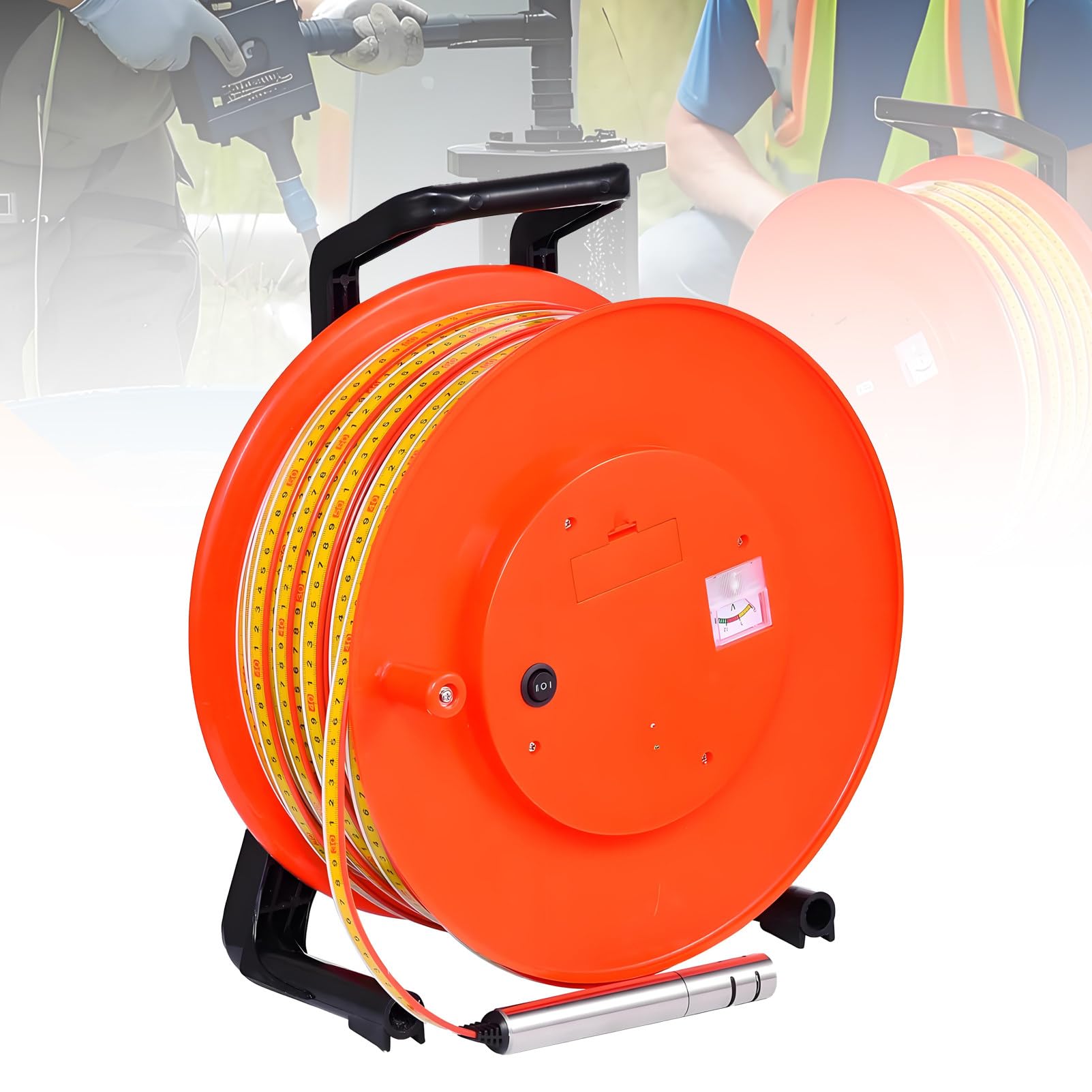 Indicateur électronique de Niveau d'eau pour puits, Outil de Mesure du Niveau d'eau avec sonde en Acier Inoxydable, sondeur Portable pour puits Profonds et forages 100m(328ft)