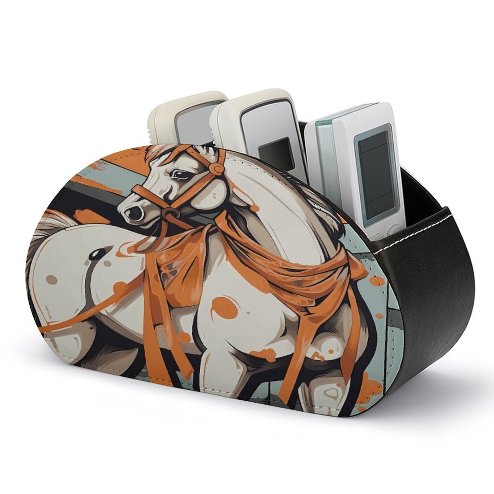 Btcowzrv Style A Cartoon Horse Remote Control Holder With 5 Compartments