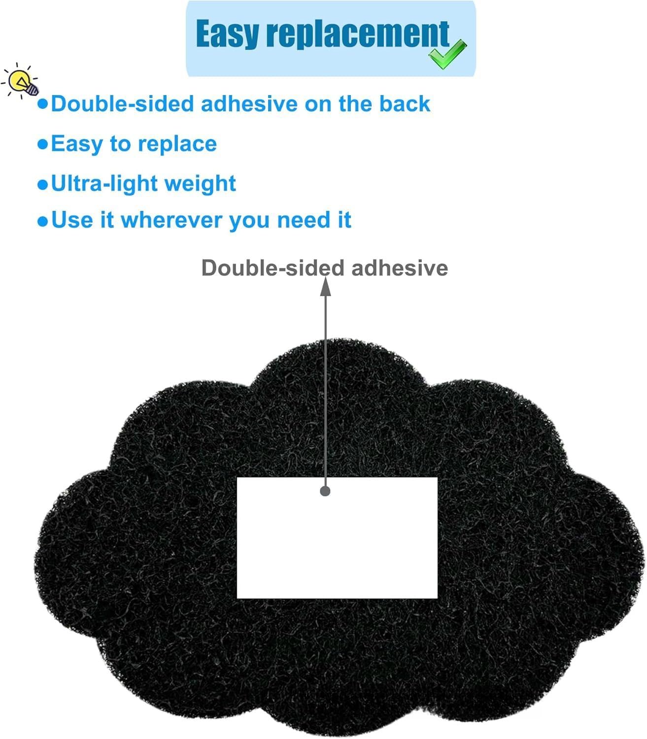 50 Stück Mülltonnen-Deodorierungs-Kohlefilter – Stick-On-Aktivkohle-Geruchs-Pads für Küchen-Mülleimer, Kompostbehälter, Windeleimer (Dicke 5 mm)
