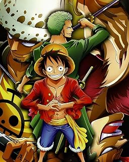 One Piece Malen Nach Zahlen,Malen Nach Zahlen Erwachsene,Anime Malen Nach Zahlen,Paint by Numbers Adult, mit Pinsel Acryl-Pigment Zeichnung 40 x 50cm(2-Ruffy Zorro)