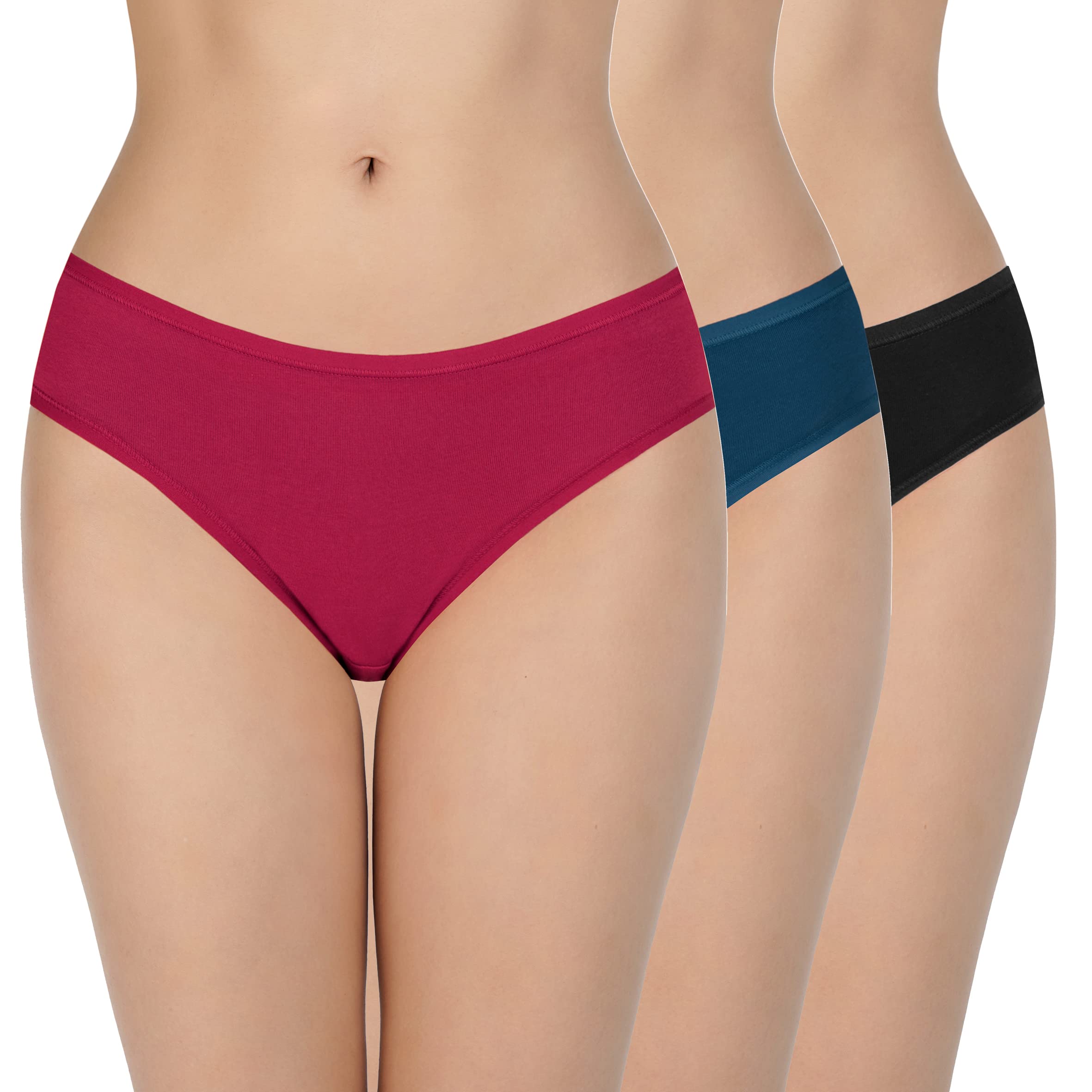 Solid Low Rise Cotton Bikini Panty Pack(Pack of 3)-image-5