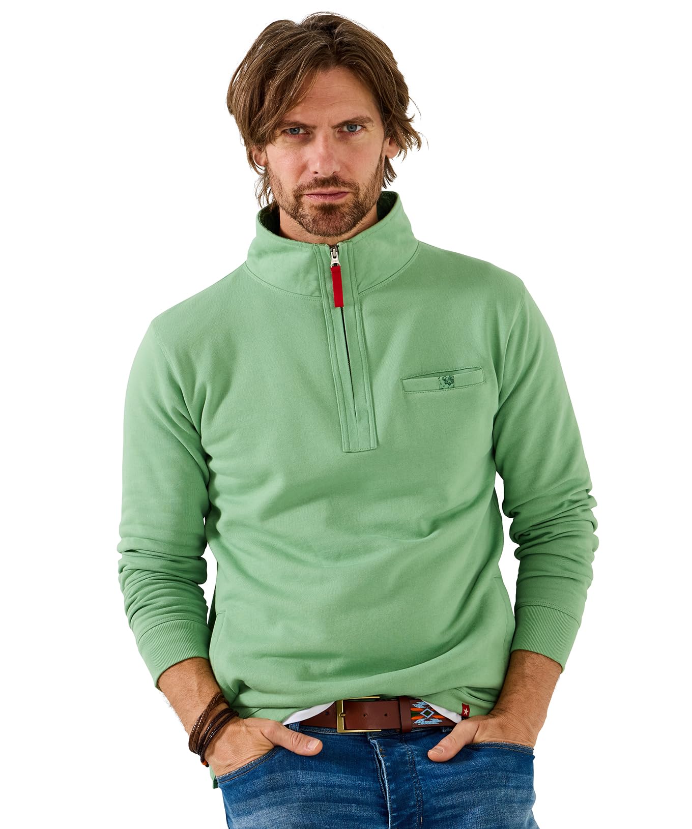 Joe Browns Men's Funnel Neck Top M39/41 Light Green