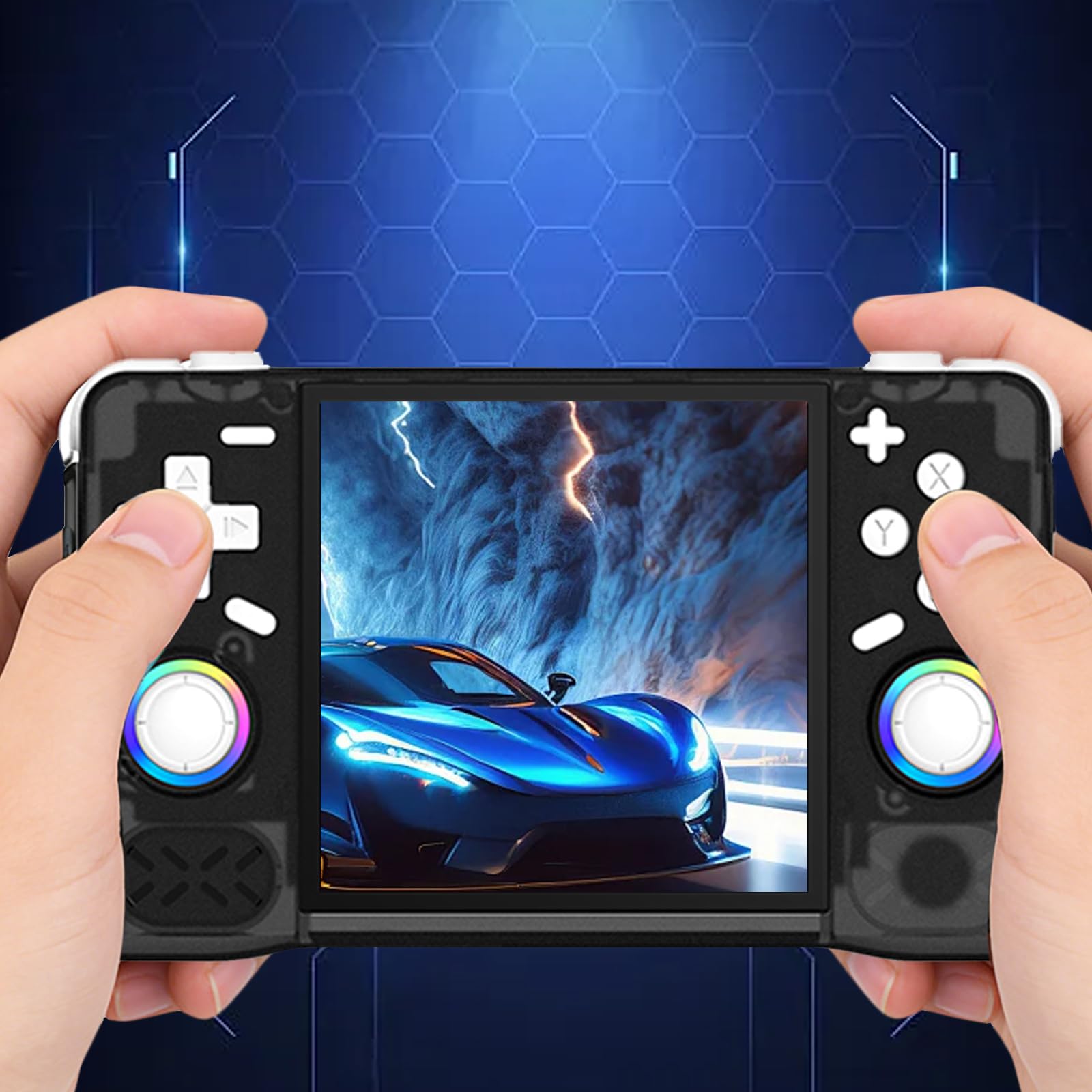 XF40H Handheld Spielkonsole 4Zoll IPS 128GB WLAN & Koop-Modus (Schwarz) | 720x720 IPS, 20+ Emulatoren, 22000+ Spiele, Linux OS, 3,5mm Klinke, ideal für unterwegs