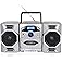 Emerson Portable CD Player Boombox with Cassette Player, Tape Recorder, AM/FM Radio, MP3 AUX Input, Detachable Speakers, AC/D