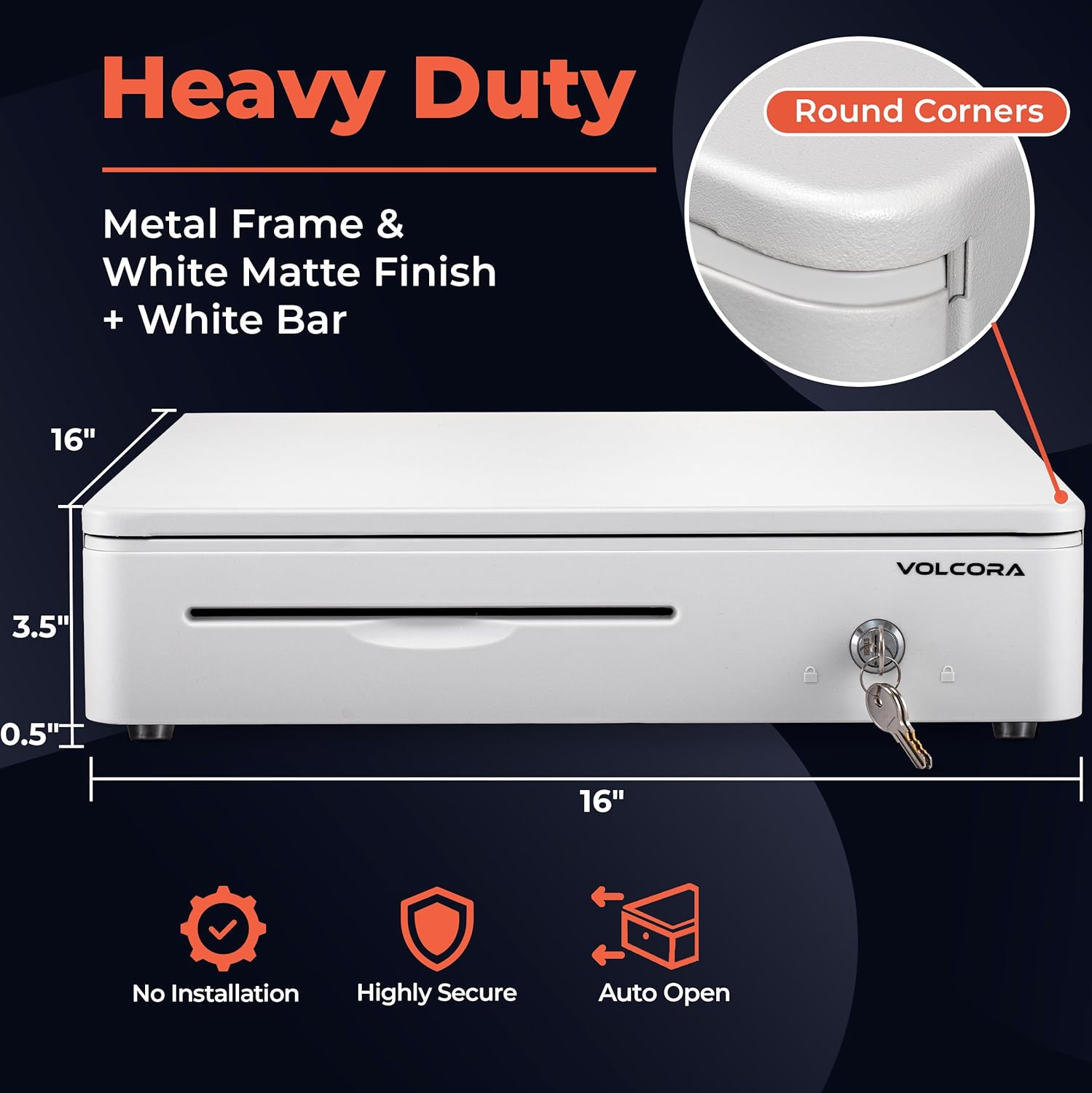 POS)レジドロワー POS POS用POSシステム用 フロントラウンドコーナー付き 取り外し可能なコイントレイ 紙幣8枚 コイン POS)レジドロワー  フロントラウンドコーナー16インチ 取り外し可能なコイントレイ 紙幣8枚 24V RJ11/12キーロックメ Amazon.co.jp:  SAFEVolcora 13 ...