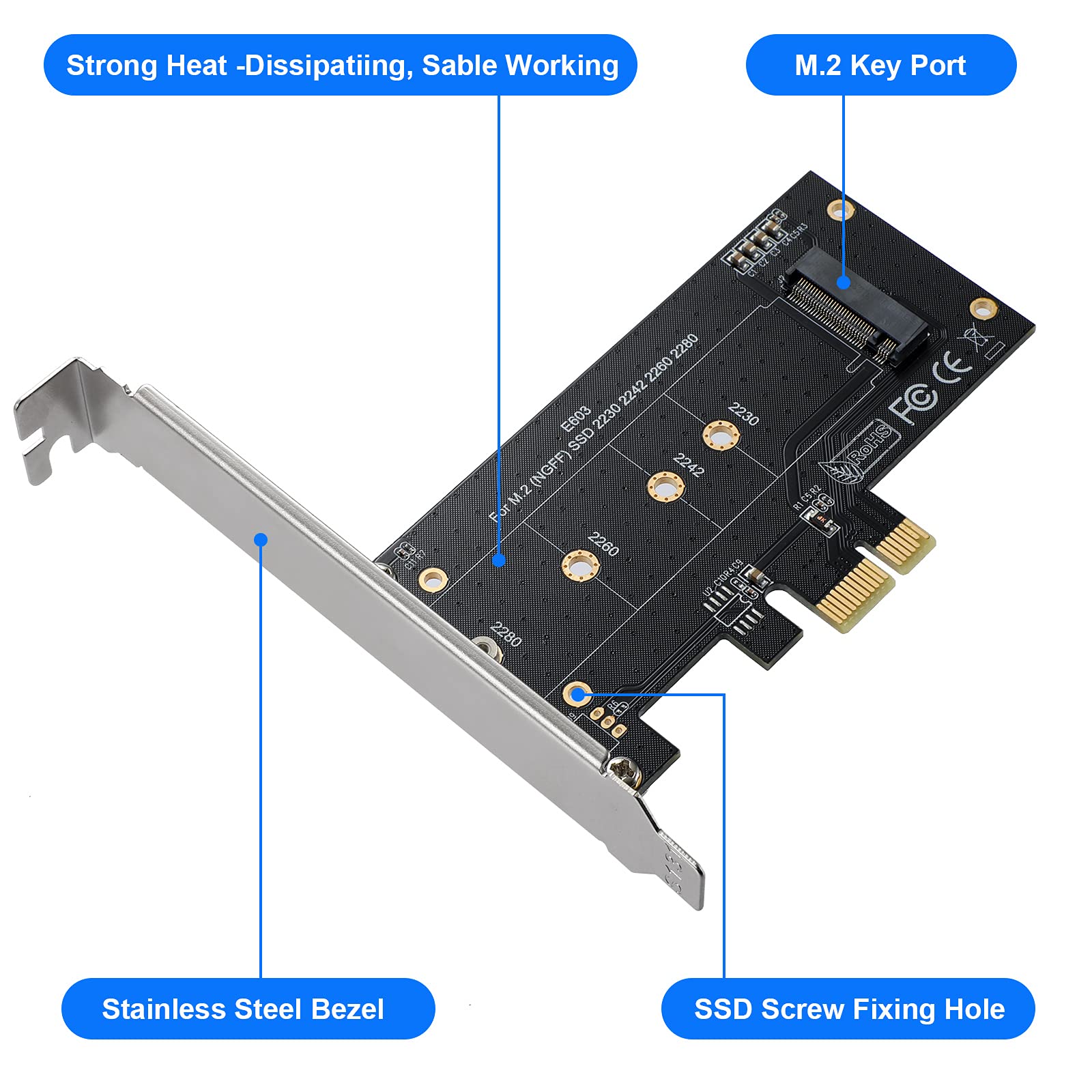 Amazon.co.jp: M.2 NVME - PCIe 3.0 x1アダプター アルミニウム