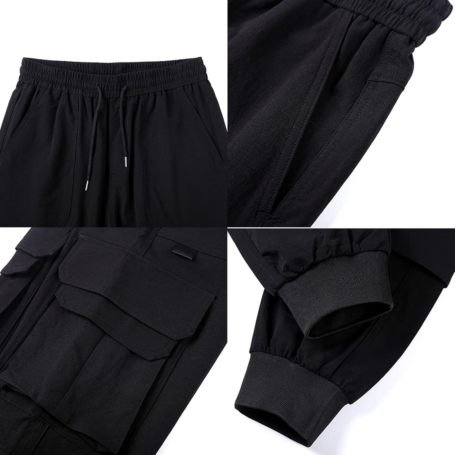 MEINVQIAOTI Street Trend Work Joggers for Pants Women Goth Baggy Black Cargo Pants Women - Image 7