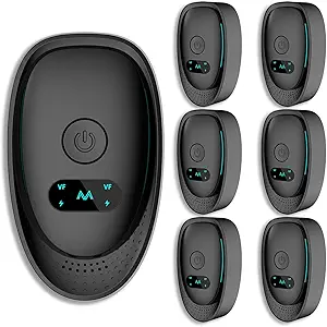 Ultrasonic Pest Control Repeller, Ultrasonic Repellent Plug in & Mouse Repeller Indoor, Mouse, Roach, Rodent, Bugs, Spider, Ant for Home, Warehouse, Office, Kitchen, Hotel 6 Packs Black