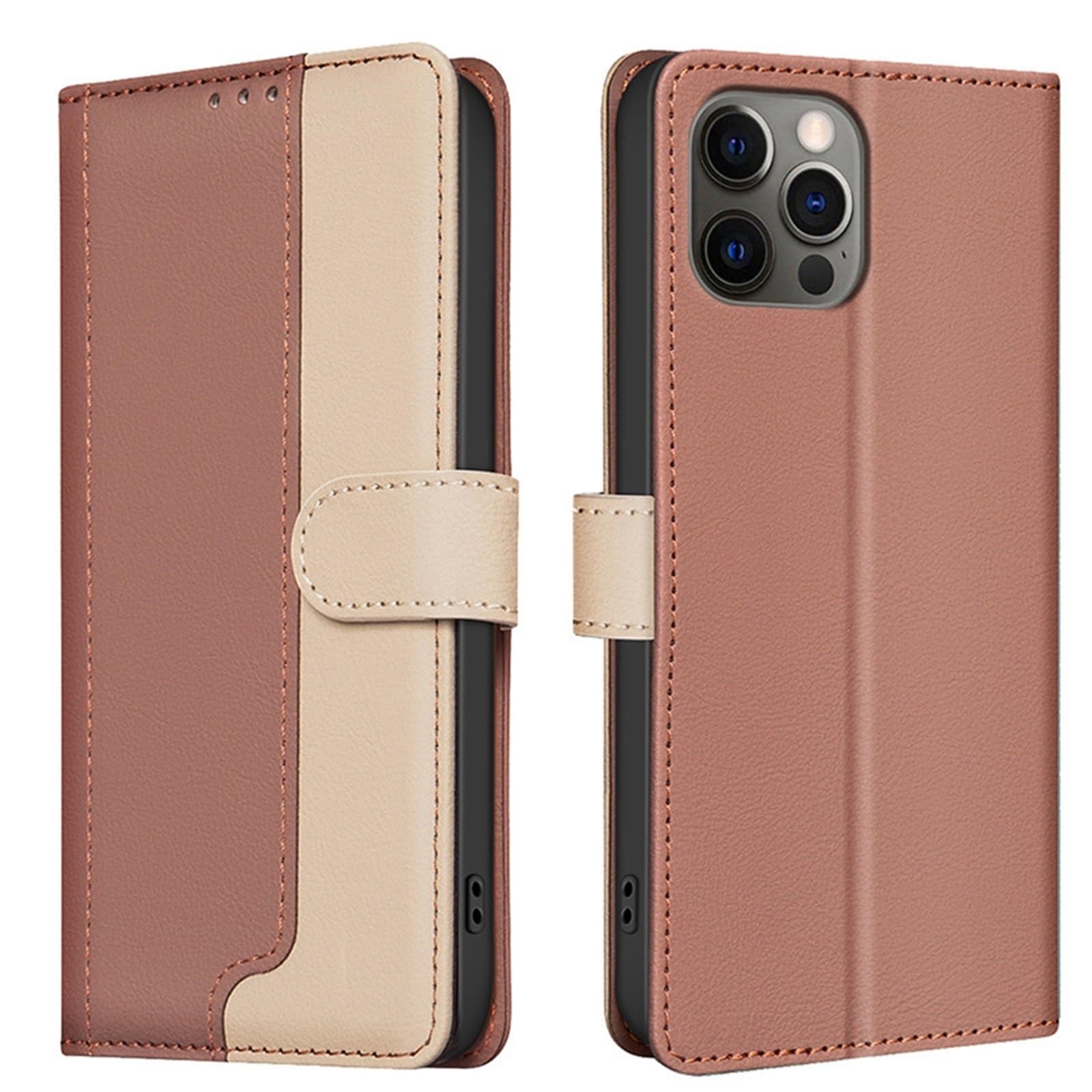 Coque iPhone 16 Plus marron idéale pour voyager avec son portefeuille intégré