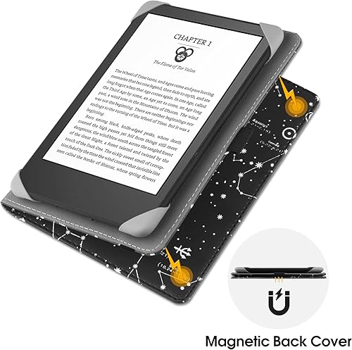 Miniatura 2 de Funda Universal para Lectores Electrónicos de 6", Funda de Cuero Plegable con Soporte y Correa de Mano Compatible con Todos los Lectores