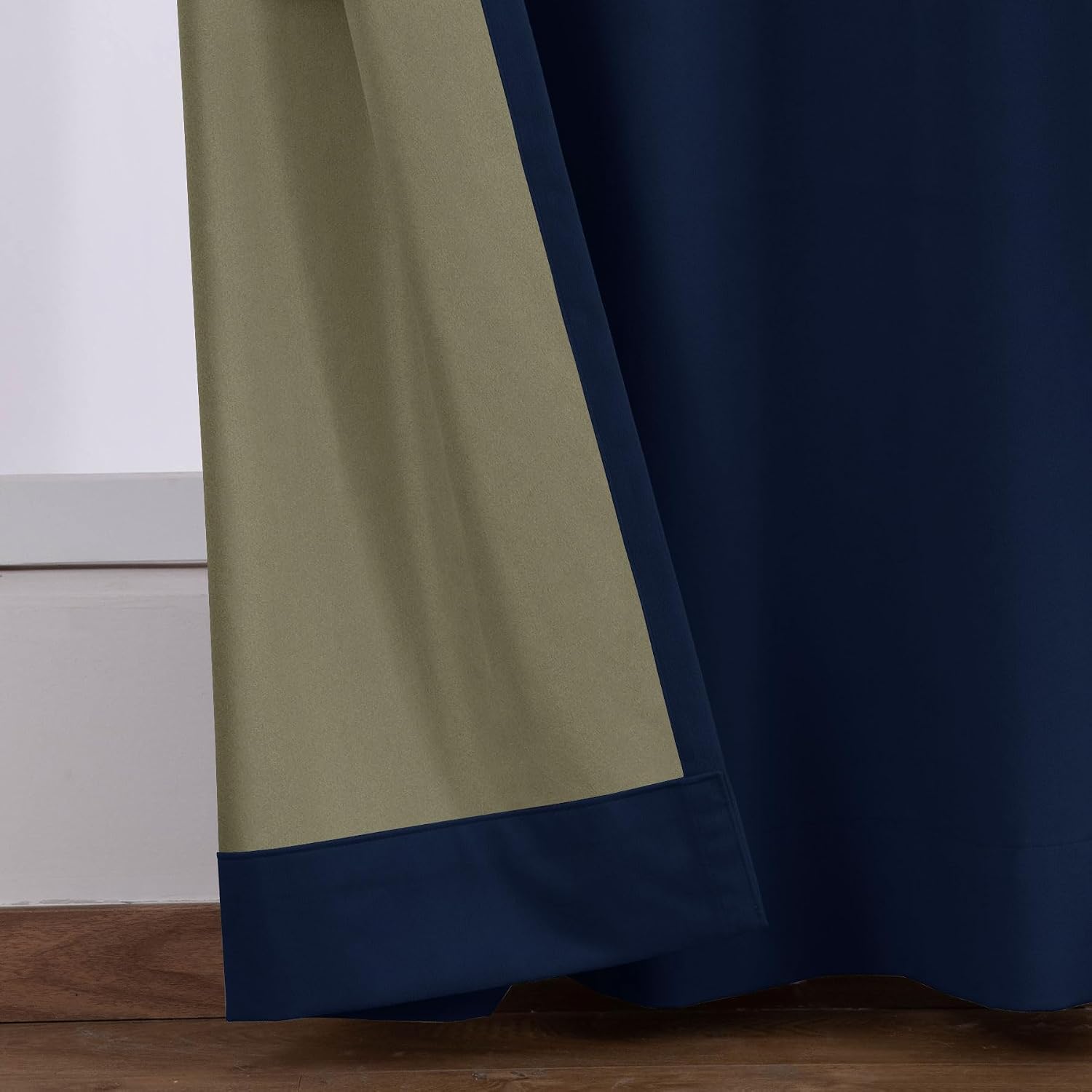 Macochico 100% Blackout Home Theater Velvet Curtains for Cinema Stage Movie Room Sound Dampening Drape Panels for Sliding Door Living Room Navy Blue Flat Hooks 100”Wx84”L 1 Panel