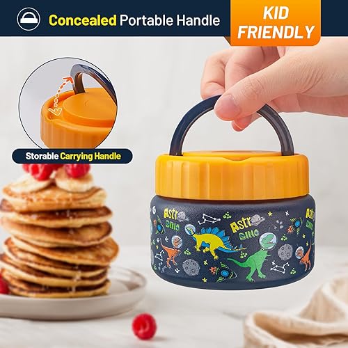 Miniatura 4 de Charcy Termo de 8 onzas para niños de comida caliente, termo de sopa de boca ancha a prueba de fugas, tarro de comida aislado para 4 horas calientes