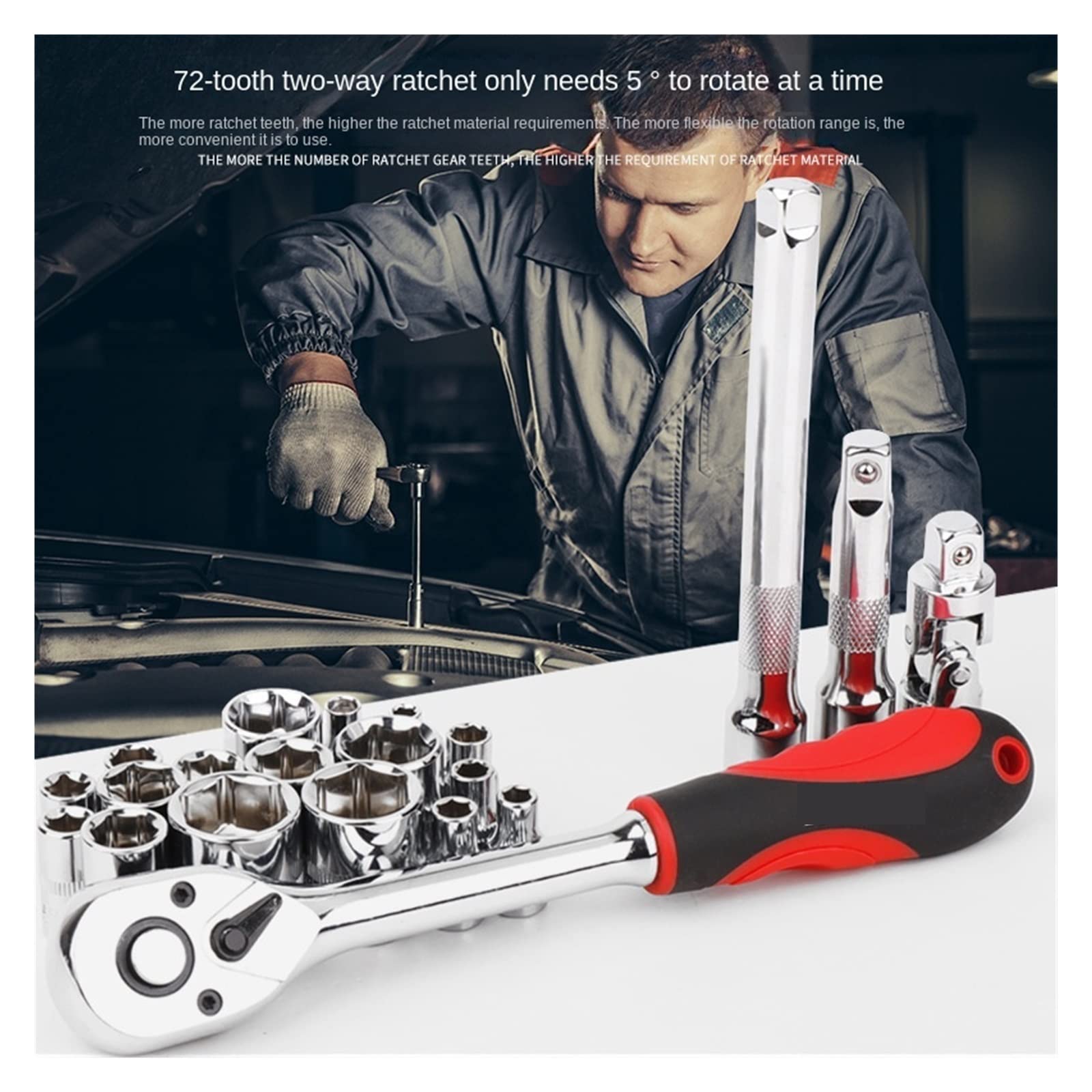Zestaw narzędzi do naprawy pojazdów, zestaw narzędzi ręcznych do naprawy samochodów, klucz grzechotkowy, zestaw kubków, zestawy narzędzi mechanicznych do naprawy od do