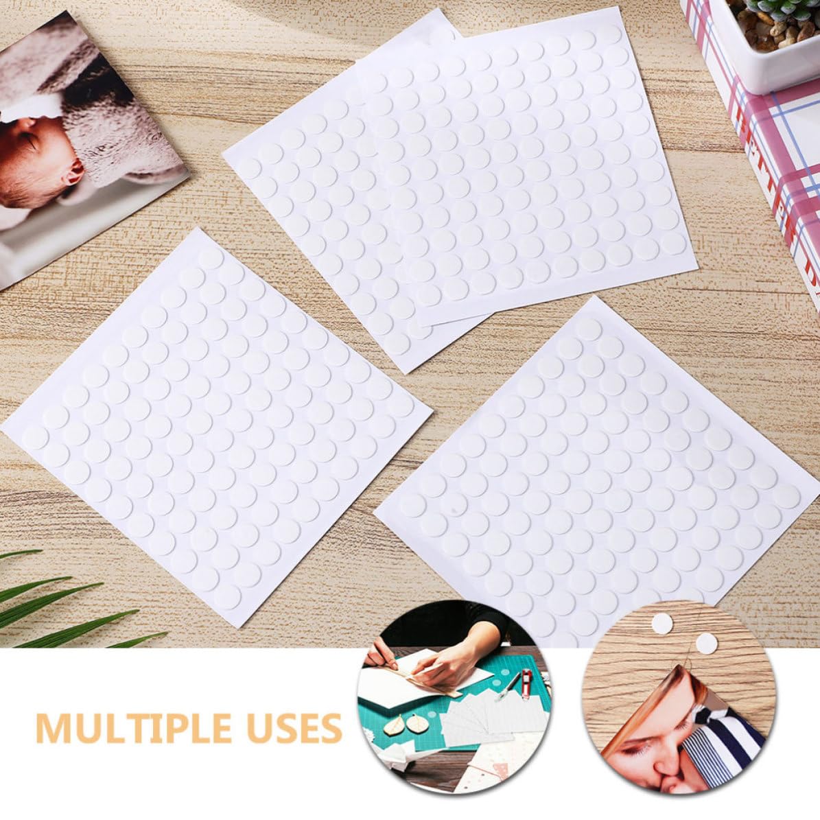 800pcs Acrylic Double Sided Adhesive Dots for Office Fixing Objects