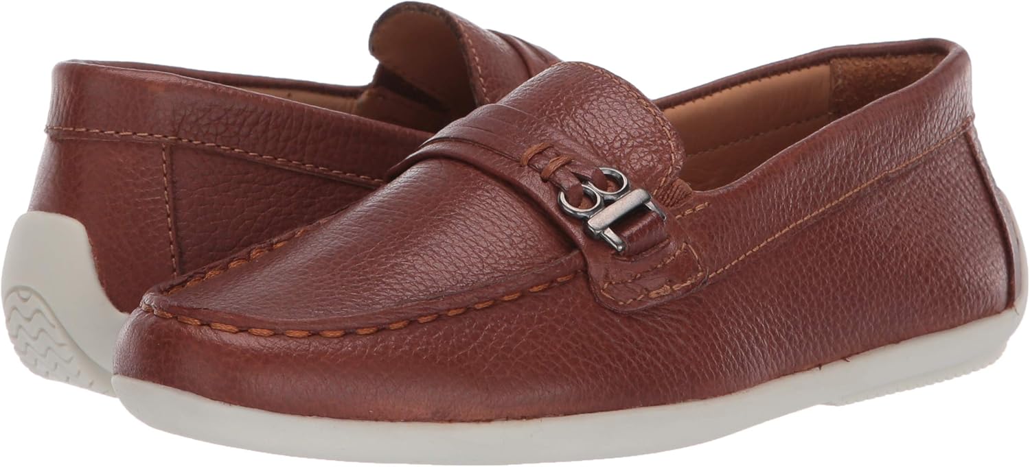 Driver Club USA Unisex-Child Boys/Girls Leather Fashion Luxury Driving Loafer with Rope Anchor Detail