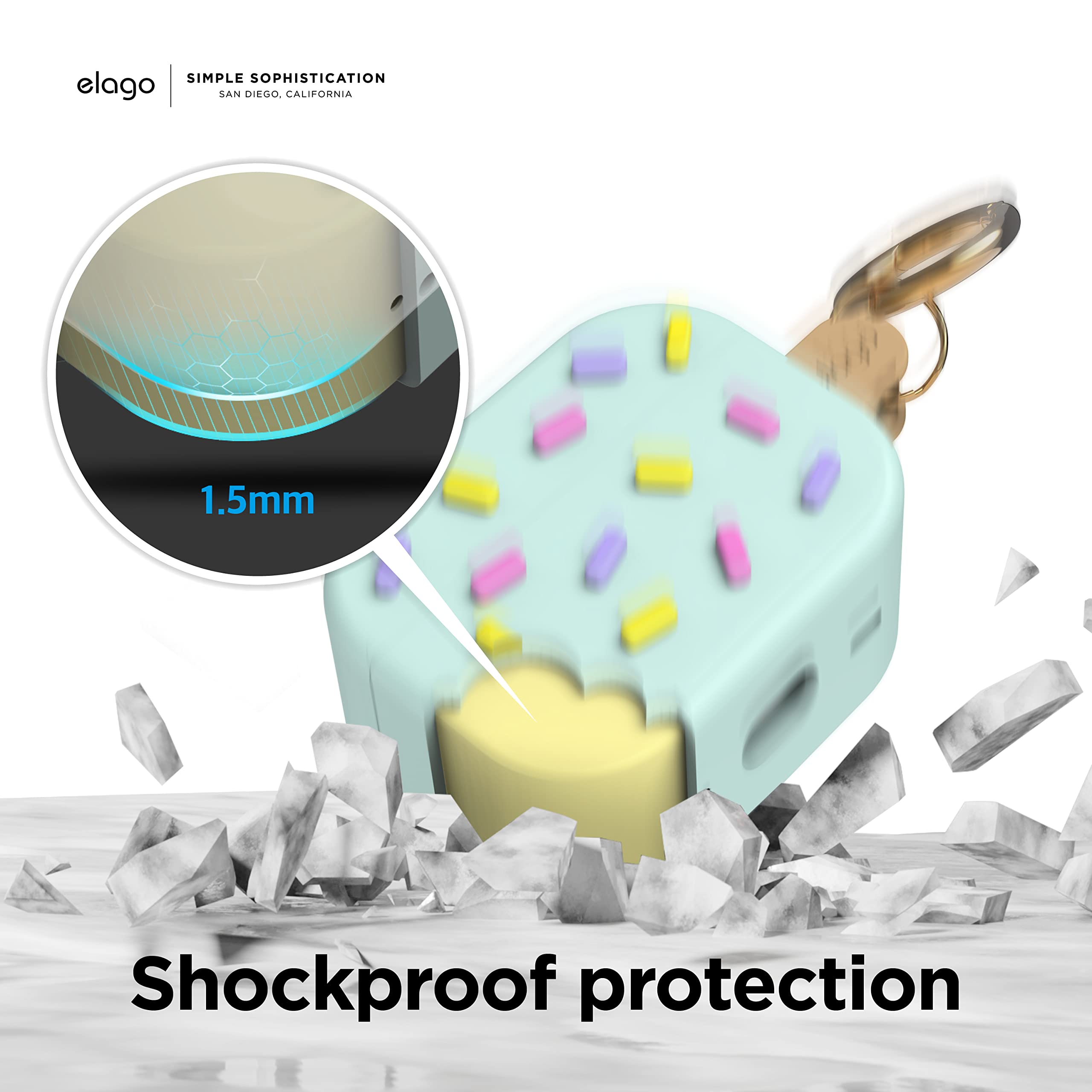 ICECREAM AIR POD SILICON CASE。 Amazon.com: elago Ice Cream AirPods Case with Keychain