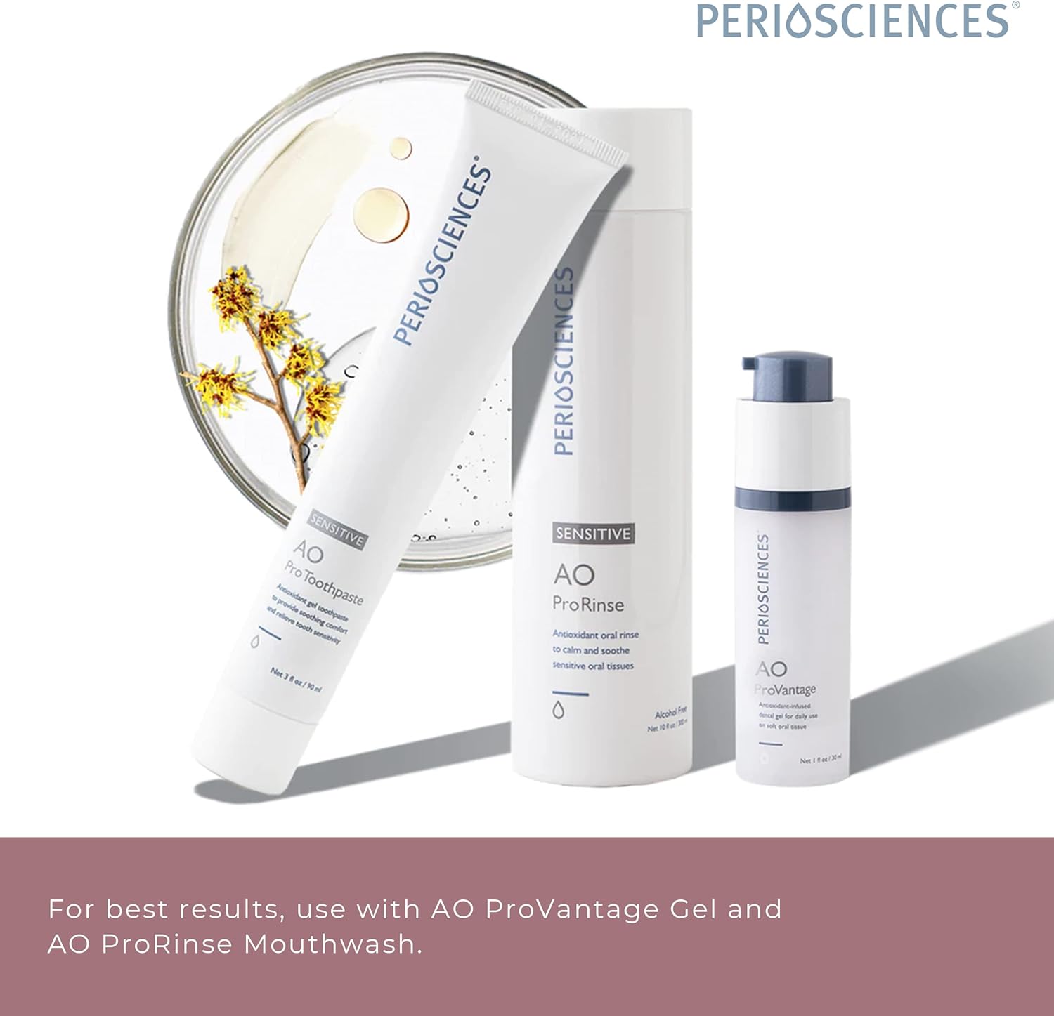 PerioSciences Sensitive AO Pro Toothpaste with Nano Hydroxyapatite 3 fl oz / 90ml - Pack of 2