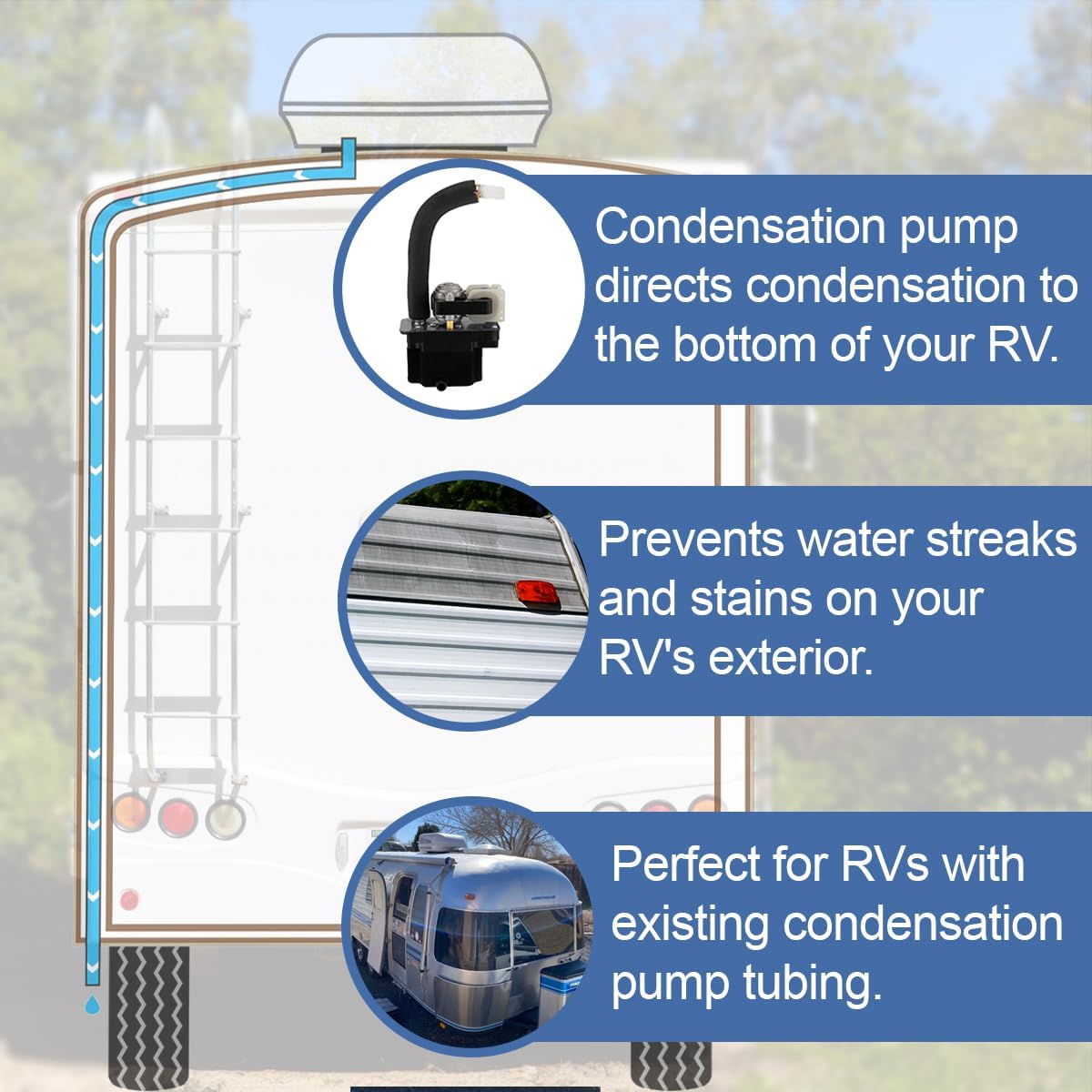 RecPro RV 115V Air Conditioner | 15K BTU Non-Ducted | Condensate Pump to Prevent Streaking | Heating Option | Ductless Remote Control Rooftop AC Unit (Black)