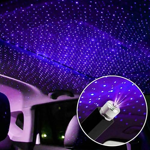 SOCAL-LED Coche USB Púrpura Estrella Proyector Luz Nocturna Ajustable Interior LED Decorativo Romántico Techo Luces De Techo