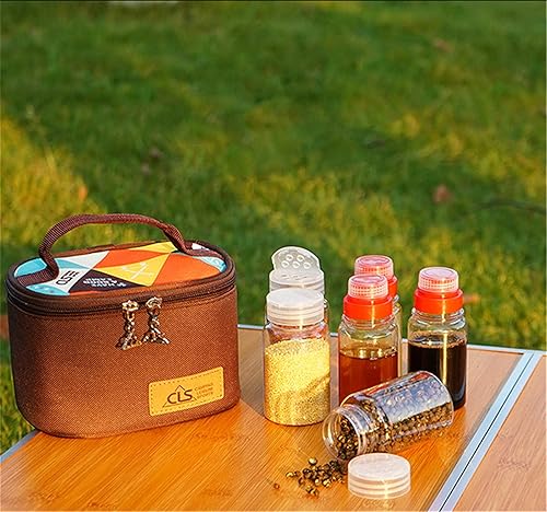 Miniatura 7 de 6 frascos de plástico PET para especias a prueba de humedad con tapa, para camping, picnic, cocina al aire libre, condimento, organizador de