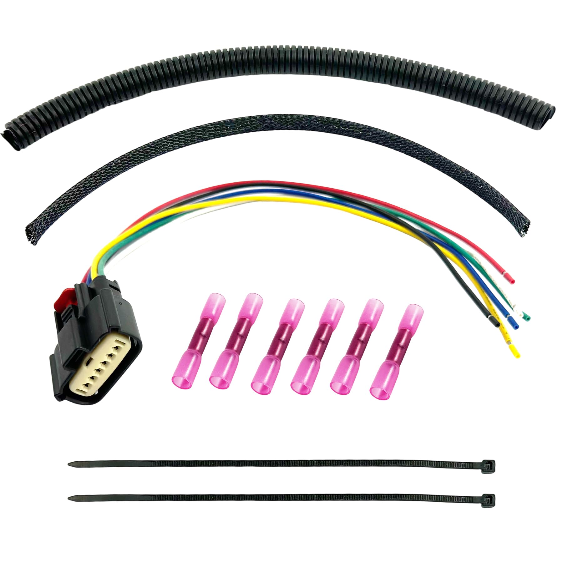 Photo 1 of 6PIN Control Actuator Connector Plug Fit for Harley Davidson 2008-2017 Throttle Body, Pigtail Harness Replace 72483-08BK NM-33471-0601