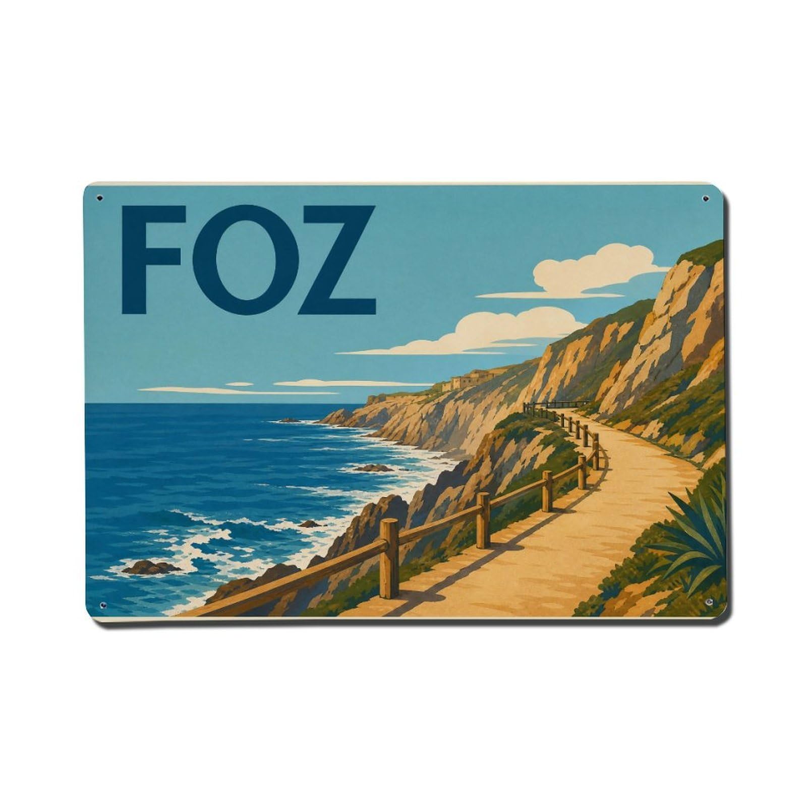 Metal Tin Sign Vintage Travel Foz Portugal